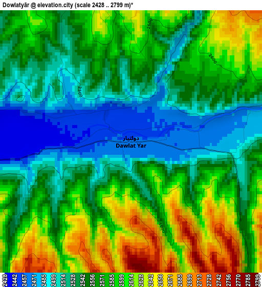 Dowlatyār elevation map