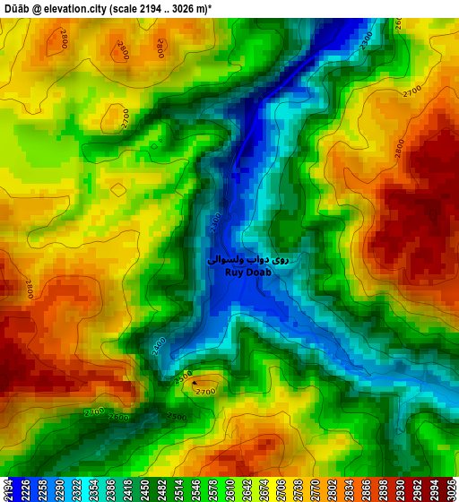Dūāb elevation map