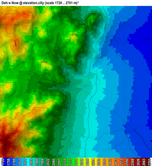 Deh-e Now elevation map