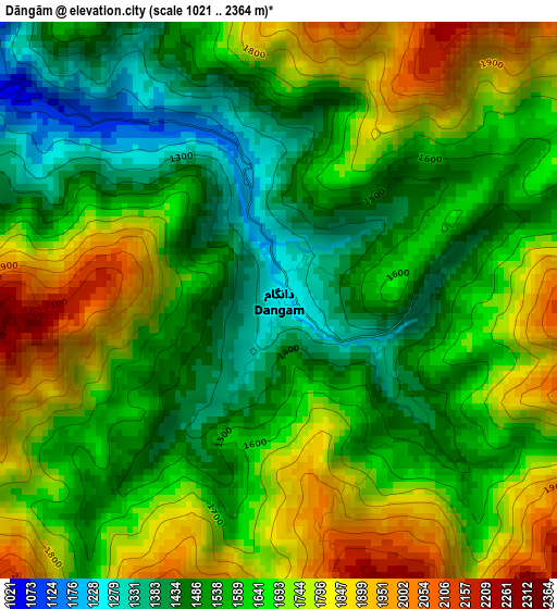 Dāngām elevation map