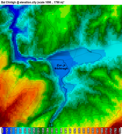 Bal Chirāgh elevation map