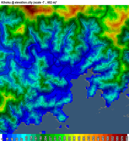 Kihoku elevation map