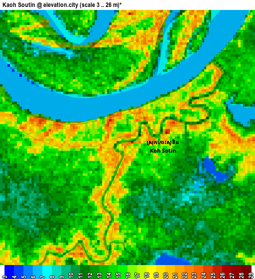 Kaoh Soutin elevation map