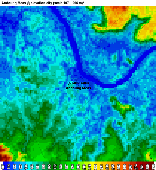Andoung Meas elevation map