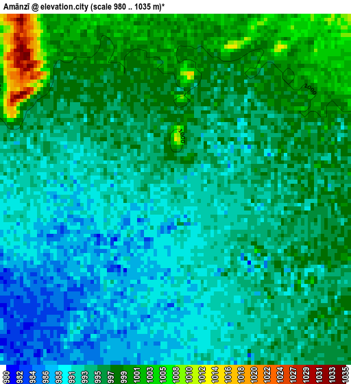 Amānzī elevation map