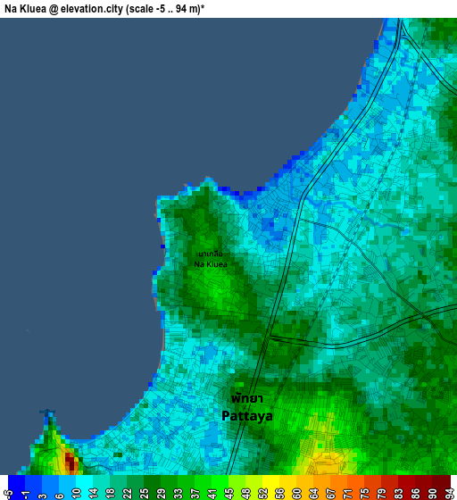 Na Kluea elevation map