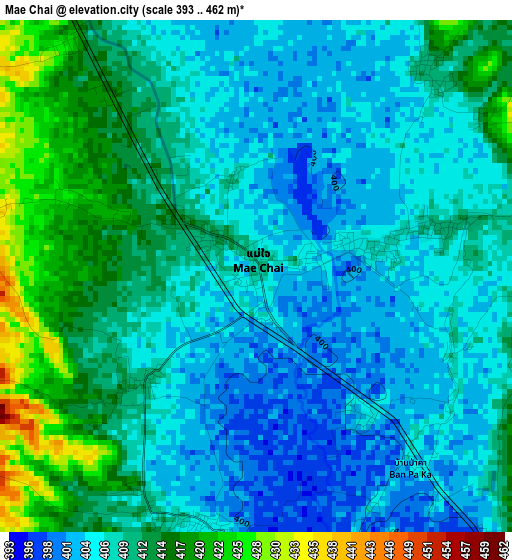 Mae Chai elevation map