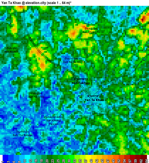 Yan Ta Khao elevation map