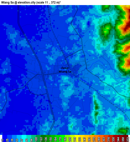 Wiang Sa elevation map