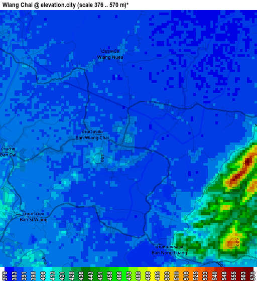 Wiang Chai elevation map