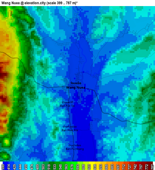 Wang Nuea elevation map