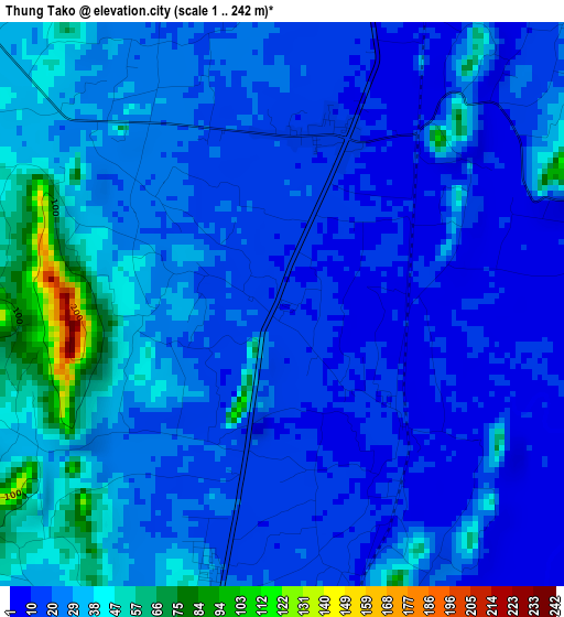 Thung Tako elevation map