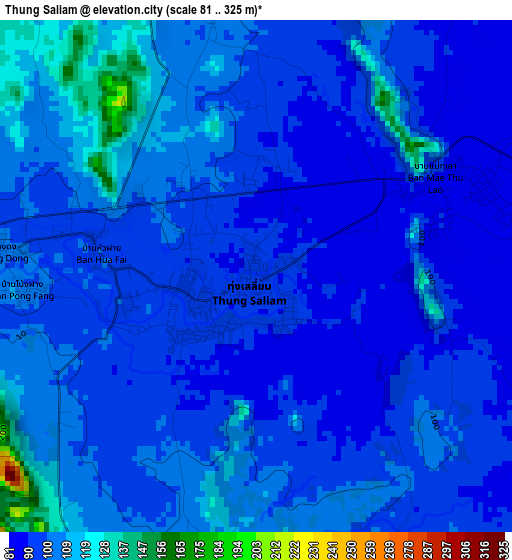 Thung Saliam elevation map