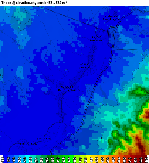 Thoen elevation map