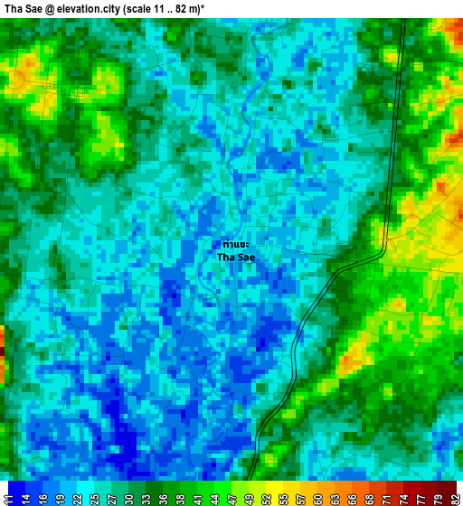 Tha Sae elevation map