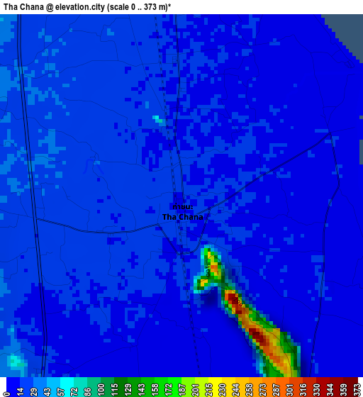 Tha Chana elevation map