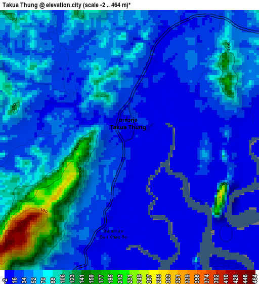 Takua Thung elevation map