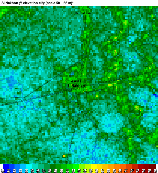 Si Nakhon elevation map