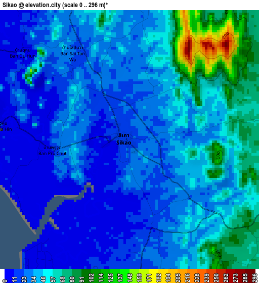 Sikao elevation map