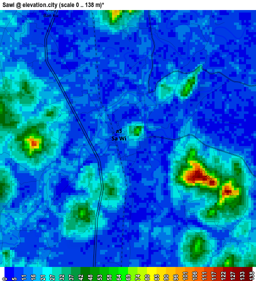 Sawi elevation map