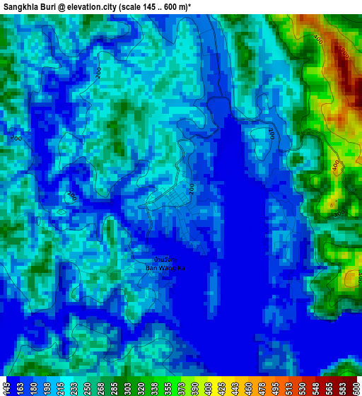 Sangkhla Buri elevation map