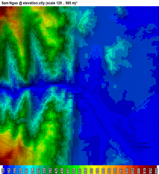 Sam Ngao elevation map