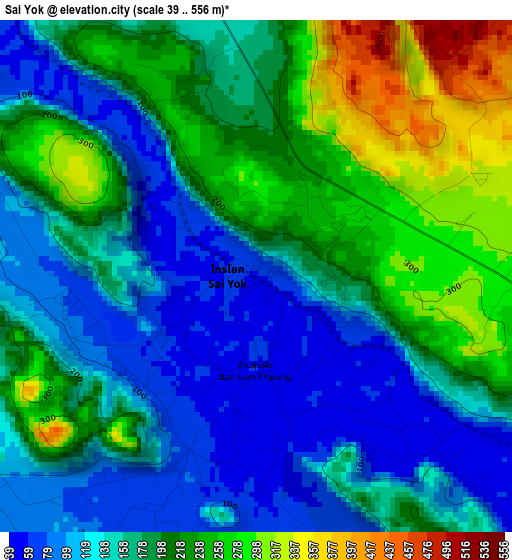 Sai Yok elevation map