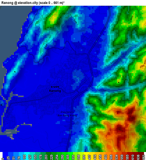 Ranong elevation map