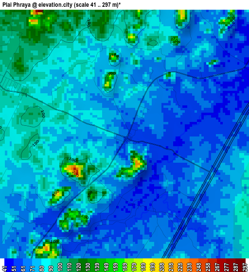 Plai Phraya elevation map