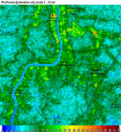 Photharam elevation map