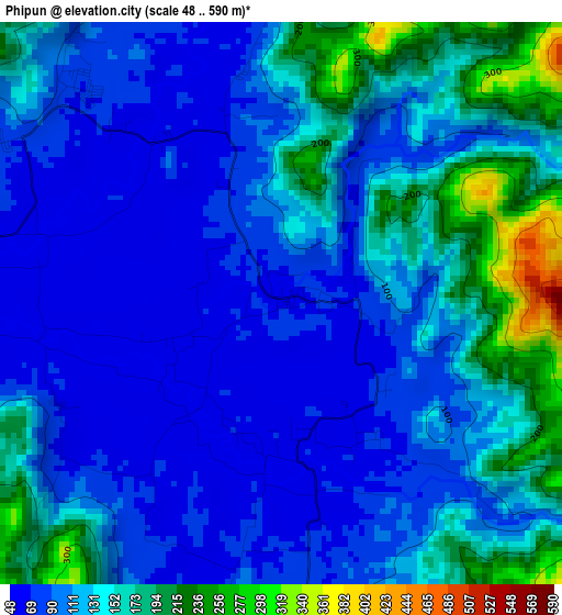 Phipun elevation map