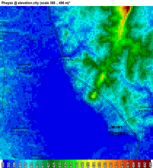 Phayao elevation map