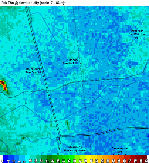 Pak Tho elevation map