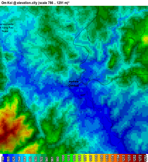 Om Koi elevation map