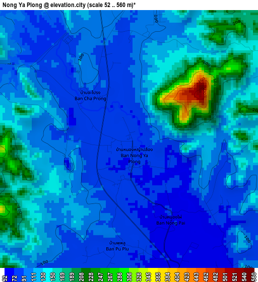 Nong Ya Plong elevation map