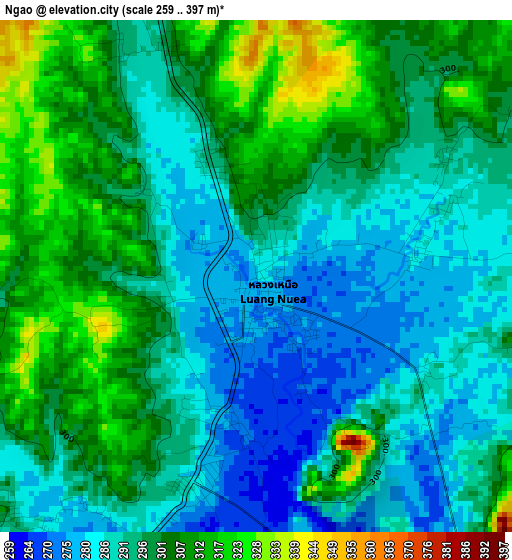 Ngao elevation map