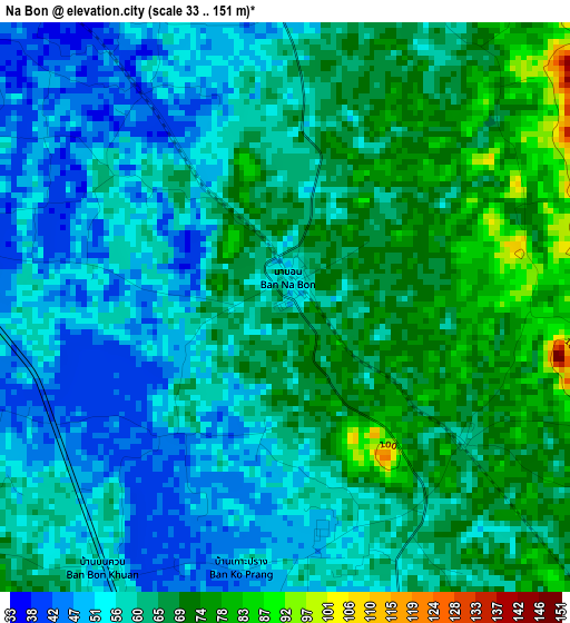 Na Bon elevation map