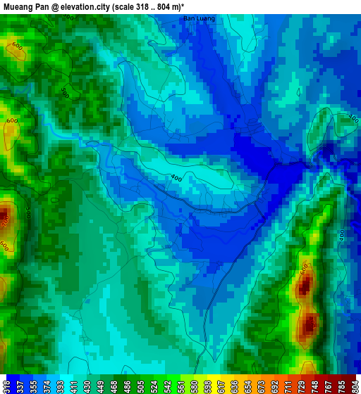 Mueang Pan elevation map