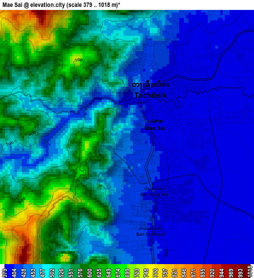 Mae Sai elevation map