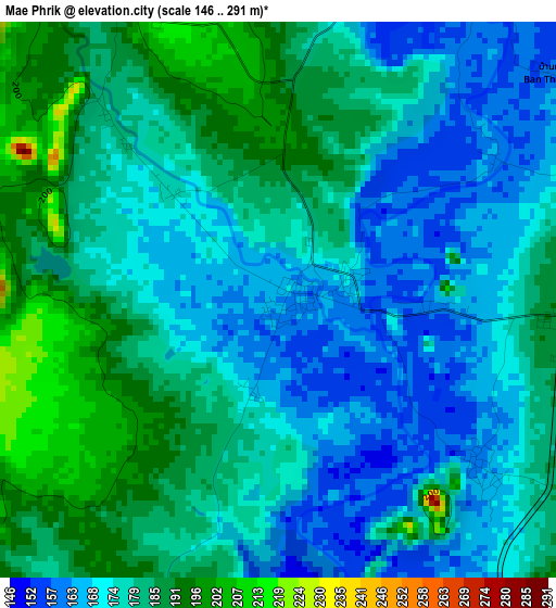 Mae Phrik elevation map