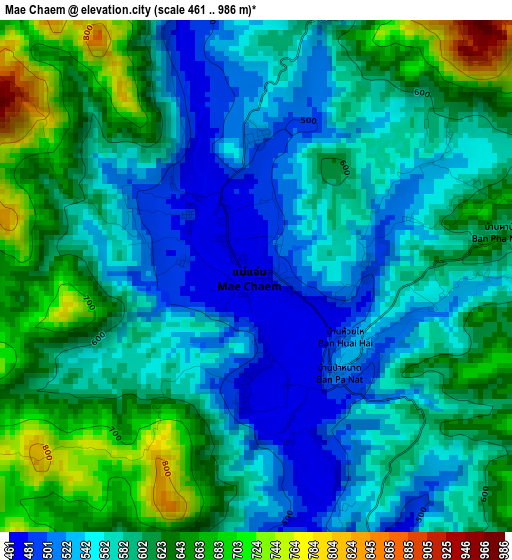 Mae Chaem elevation map