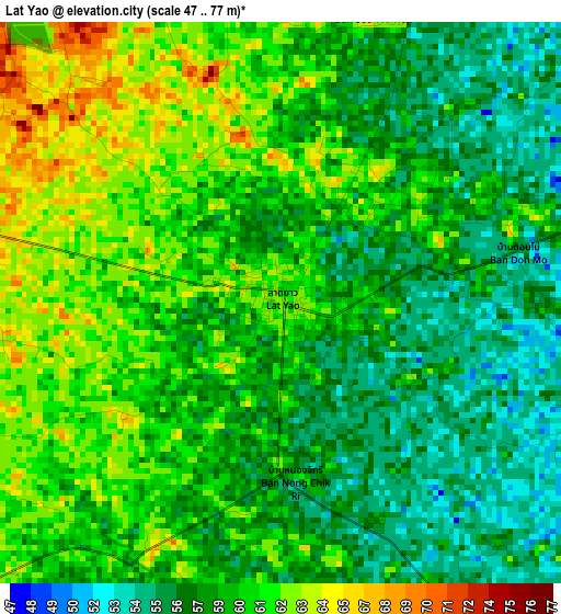 Lat Yao elevation map