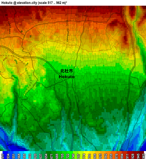 Hokuto elevation map