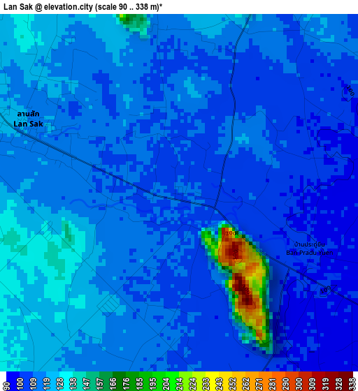 Lan Sak elevation map