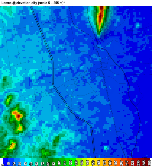 Lamae elevation map