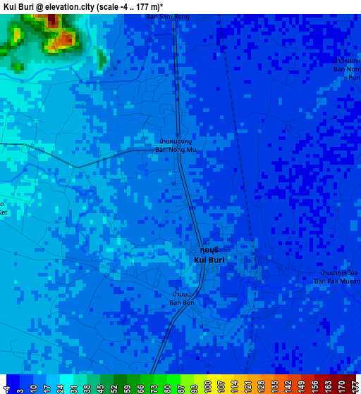 Kui Buri elevation map
