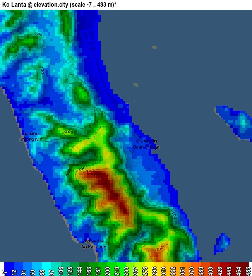 Ko Lanta elevation map