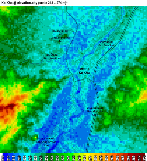 Ko Kha elevation map