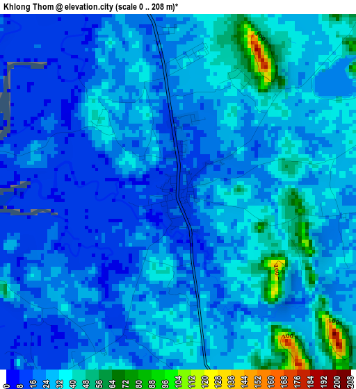 Khlong Thom elevation map