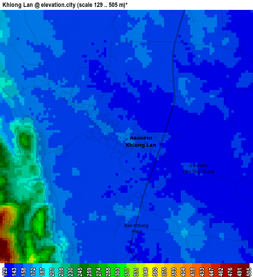 Khlong Lan elevation map